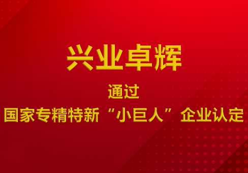 喜讯！兴业卓辉通过国家专精特新“小巨人”企业认定！